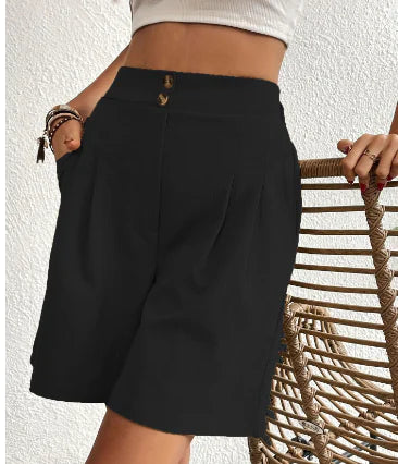 High-Waisted Loose Fit Women's Shorts (One Piece)
